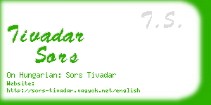 tivadar sors business card